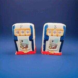 Vintage Las Vegas Golden Nugget  Machine Salt & Pepper Shakers Ceramic Japan